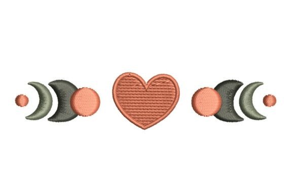Celestial Moon Phase Heart Border Design Review