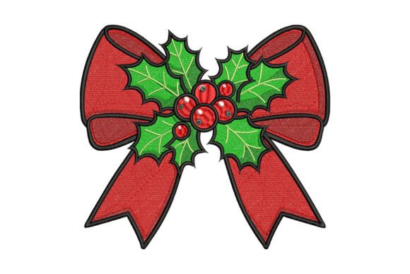 Christmas Holly Bow Embroidery Review