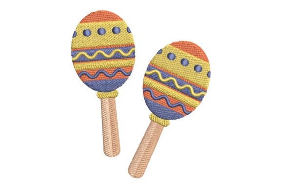 Festive Colorful Maracas Embroidery Design Review