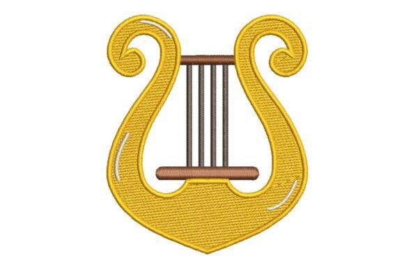 Golden Lyre Musical Instrument Embroidery Design Review