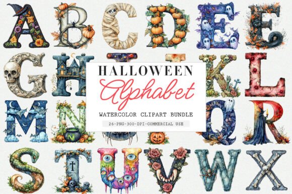 Halloween Alphabet Embroidery Clipart Review