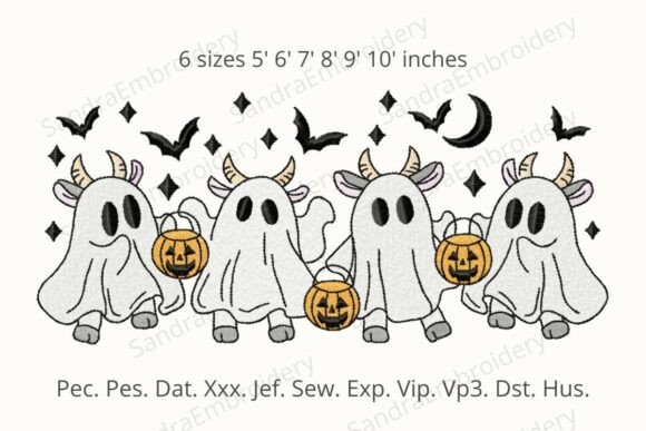 Review: Cow Ghosts Halloween Embroidery Design