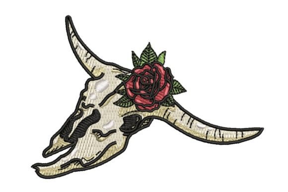 Review: Floral Longhorn Skull Embroidery Design