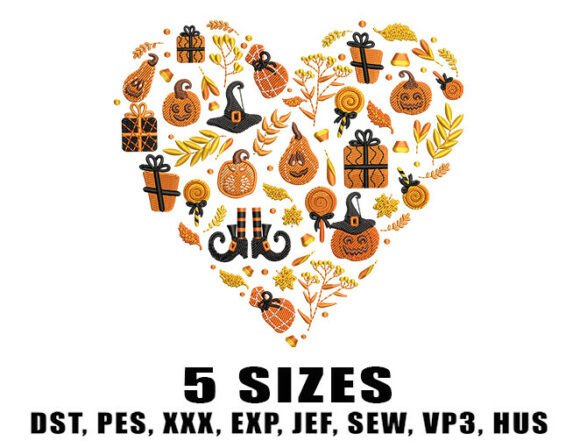 Review: Scary Pumpkin Heart Embroidery Design