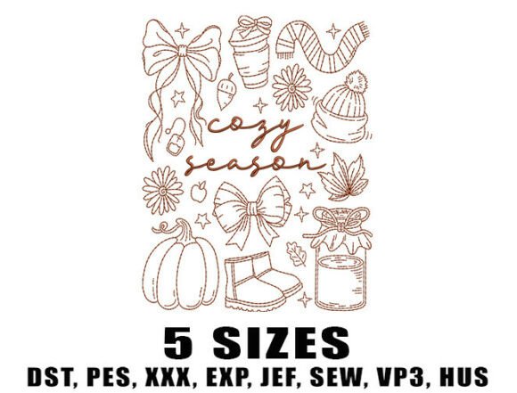 Reviewing Cozy Season Outline Embroidery Designs
