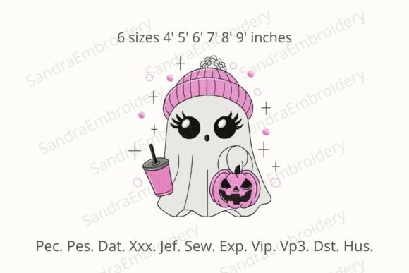 Reviewing the Cute Ghost Girl Halloween Embroidery Design