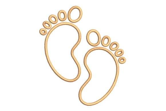 Reviewing Whimsical Orange Baby Footprints Embroidery