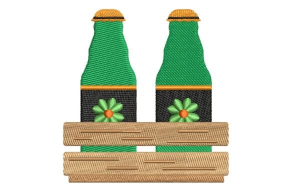 St. Patrick's Day Beer Bottles in Crate Embroidery Design